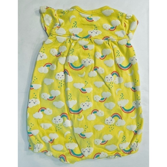 Carter’s lemon-yellow one-piece romper with rainbows and clouds - size 18 months - Picture 2 of 5